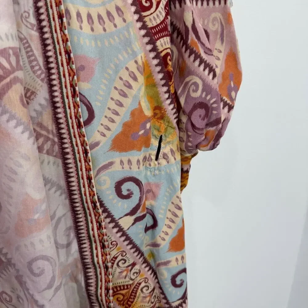 Agua Bendita Cora Leva Tunic Beach Coverup Multicolor One Size ** missing tie